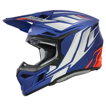 Helma na motorku a Dětská motokrosová přilba / MX helma ONEAL 3SRS VERTICAL barva modrá/červená fluo, velikost M pro obvod hlavy 51-52 cm