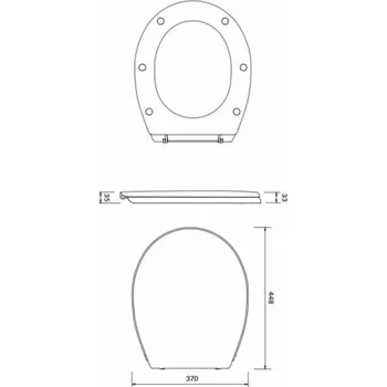 Klozet WC víko Cersanit Koral S-10, 40 x 48 cm