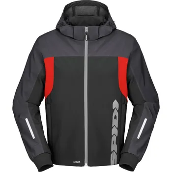 Moto bunda Bunda HOODIE H2OUT (černá/antracit/červená, vel. S)