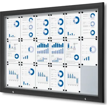 Kancelář Venkovní vitrína typu T určená pro 18xA4 - barva RAL 9005 černá