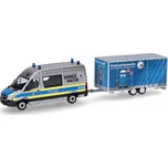 Mercedes-Benz Sprinter Polizei s přívěsem 1:87 - Herpa Mercedes Sprinter Policie - sběratelský model hasičského vozu 1/87