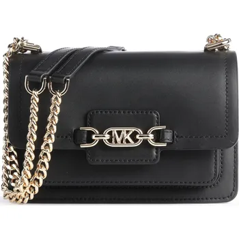 Michael Kors kožená kabelka na řetízku Heather černá