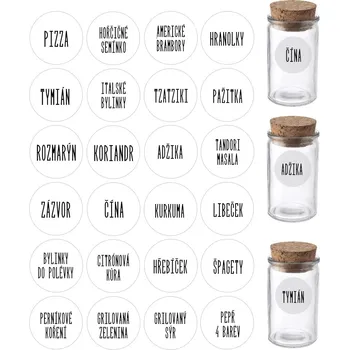 Samolepící etiketa Označto Sada 24ks štítků na koření - SLIM - Rozšířený set