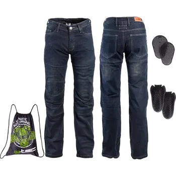 Kalhoty na americký fotbal W-tec Moto jeansy Pawted s nepromokavou membránou (Barva: tmavě modrá, Velikost: 4XL)