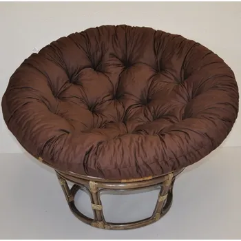 Papasan Ratanový papasan 110 cm hnědý polstr hnědý kepr