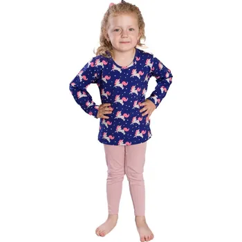 Dívčí tričko Bettymode Dětské tričko JEDNOROŽEC NA MODRÉ dlouhý rukáv, 104