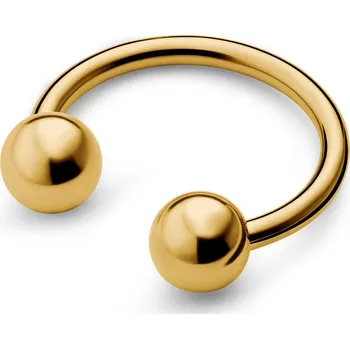 Piercing 10mm piercing podkova s kuličkami z chirurgické oceli zlaté barvy - Otsu