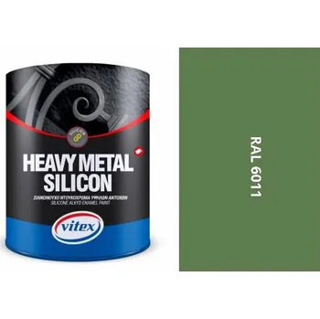 barva na kov Vitex Heavy Metal Silikon - Alkydová Barva Na Kov Ral 6011 Rezedově Zelená 2,25L