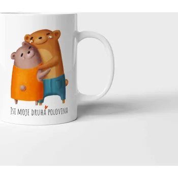 Hrnek Jsi moje druhá polovina - Medvídci - Tyrkysová