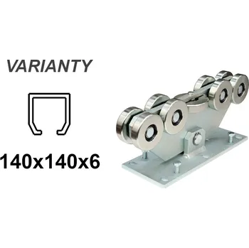 Pohon brány Vozík pro posuvnou bránu s 9 rolemi pro C-profil 140x140x6 (C9999-3G)