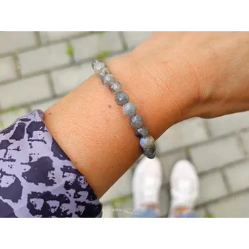 Náramek Labradorit náramek facet kuličky 8mm