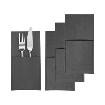 Příbor Westmark Sada kapes na příbory COZY, 22 x 11 cm, 4 ks, antracit, antracitová