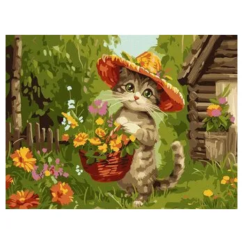 Set školních potřeb Malowanie po numerach - Słodki ogrodnik 30x40cm