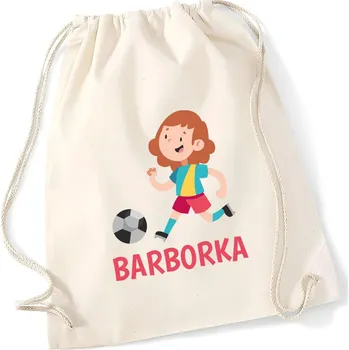 Sportovní vak TRK Vak na záda s vlastním jménem - FOTBALISTKA Barva: Natural