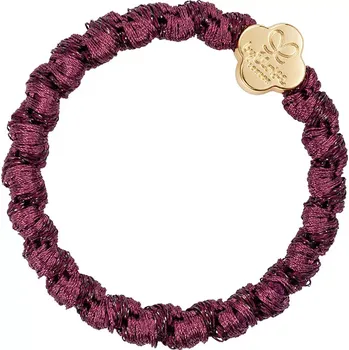 Woven Gold Quatrefoil Plum