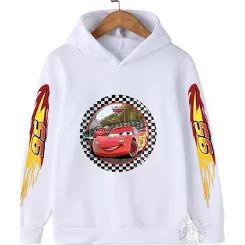 Chlapecký svetr Dětská mikina CARS Lightning McQueen (mix barev) potisk 2 Barva: Bílá, Velikost: 160