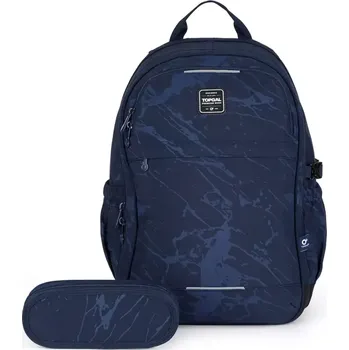 Školní batoh Studentský batoh Modré žíhání Topgal RUBI 24033 SET STUDENT