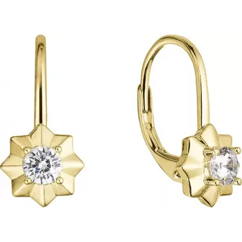 Náušnice Pozlacené stříbrné náušnice hvězdičky se zirkonem 11505.1 crystal