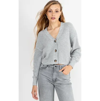 Dámský svetr s.Oliver dámský propínací svetr šedý melírovaný Velikost: XS