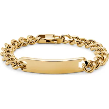 Náramek Nomen | 10 mm náramek s identifikační destičkou z nerezové oceli zlaté barvy - Lucleon