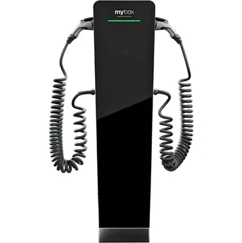 Nabíjecí stanice pro elektromobil Stojanová dobíjecí stanice pro elektromobily MyBox POST 2x22kW - 2 kroucené kabely Typ 2, 4m