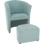 Klubové křeslo s taburetem, mentolová, ROSE