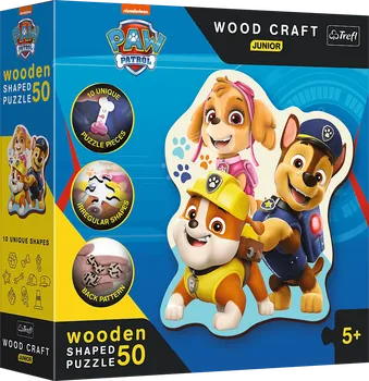 Puzzle Trefl Wood Craft Junior Legrační Tlapková Patrola 50 dílků