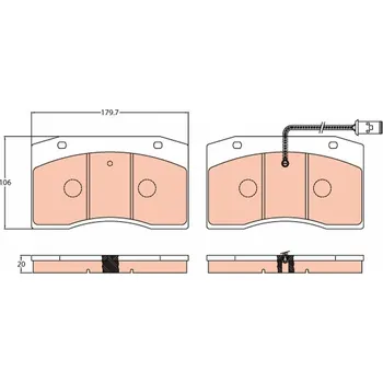 Brzdová destička Sada brzdových destiček, kotoučová brzda TRW GDB5060