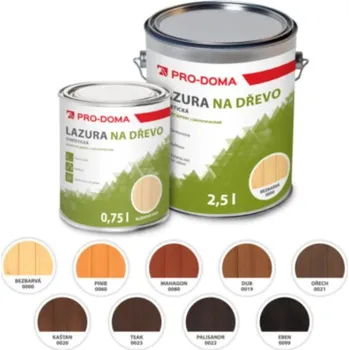 Lak na dřevo Lazura na dřevo PRO-DOMA barva pinie – 0,75 l