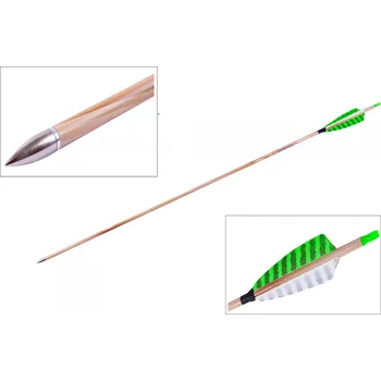 Goodgoods dekor dřeva cedr šíp 30" průměr 7 mm zelené krocaní peří 1ks 20408