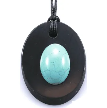 Přívěsek Milujeme Kameny Šungit s tyrkysem - přívěsek TSO1 432928