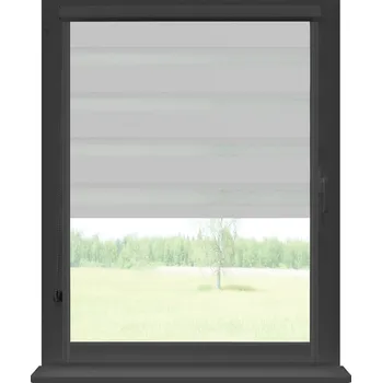 Roleta Dekodum Roleta den a noc v antracitové kazetě zatemňovací, barva látky Ocelová Šířka (cm): 100, Výška (cm): Standardní (do 150 cm), Strana mechanismu: Práva