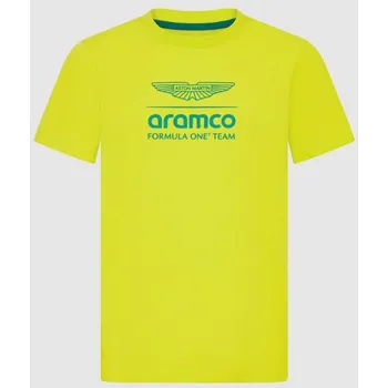 Aston Martin F1 Team dětské volnočasové tričko LOGO světle žluté - 164 CM 164 CM