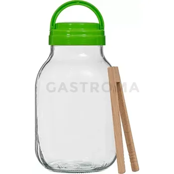 Sklenice Zavařovací sklenice Twist-off 4 l s plastovým víčkem s držadlem Ø 100 + kleště | BROWIN, 133406