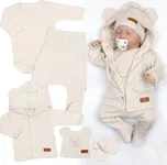 Baby Nellys Bavlněná souprava pro miminko do porodnice 5D, Made with love, ecru Velikost koj oblečení: 50 (0-1m)