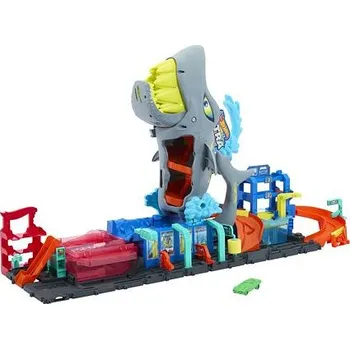 Hračka Hot Wheels City color Reveal Automyčka se žralokem vícebarevná