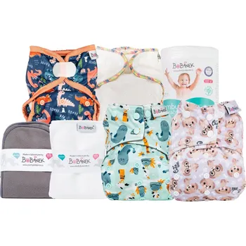 Plenkové kalhoty Bobánek Akční kombi sada startovací 3 kusy + 1x kalhotková plena + 2x vkládací pleny + 1x prefold + 1x separační pleny (2ASSM)