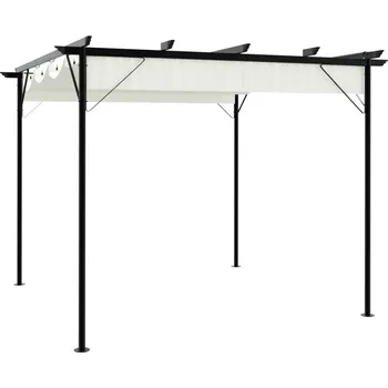 Pergola vidaXL Pergola se zatahovací střechou 3x3 m ocel 180 g/m² [49325] Barva: krémová