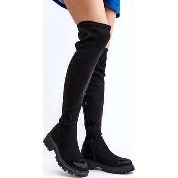 Dámské kozačky Dámské boty na plochém podpatku nad koleno La.Fi 270068B-SU Barva: Černá, Velikost: 39