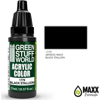 Modelářská barva Green Stuff World Acrylic Color BLACK STALLION 17ml (Green Stuff World)