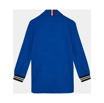 Dámský kabát Tommy Hilfiger Kabát pro přechodné období Knitted Blazer KG0KG07796 Modrá Regular Fit 16Y