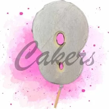 Jedlá dekorace na dort Čokoládové číslo stříbrné 8