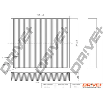 Kabinový filtr Filtr vzduchu v interiéru Dr!ve+ DP1110.12.0061