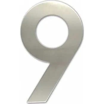 Domovní cedule Číslice "9" fasádní 150mm NEREZ S Nerez