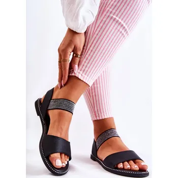 Dámské sandále Klasický kožené sandály s cvočky stříbrná Shelly Barva: Černá, Velikost: 32