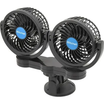 Ventilátor MITCHELL DUO 2x108mm 12V na přísavku