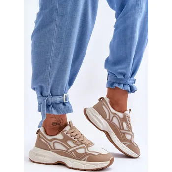 Dámské tenisky Dámské sportovní boty Beže Contiro Barva: Béžová, Velikost: 39