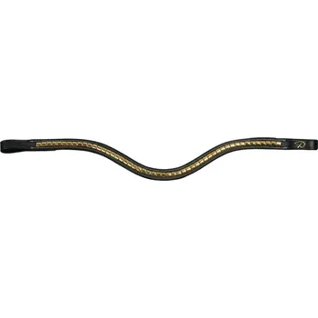 Udidlo pro koně Čelenka DYON zdobená válečky V výkroj - černá, FULL