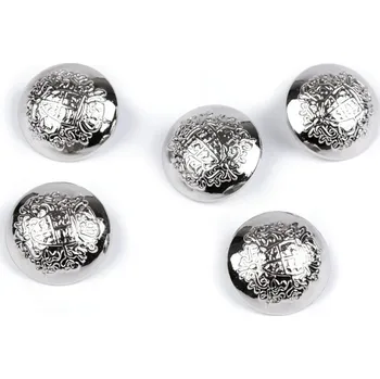 Knoflík Kovový knoflík velikost 32", 36" 5 kusů - 6 (32") nikl