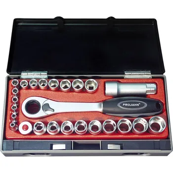 Gola sada 1/4´´+3/8´´sada průchozích nástrčných hlavic s ráčnou 25 dílná, projahn, 4016